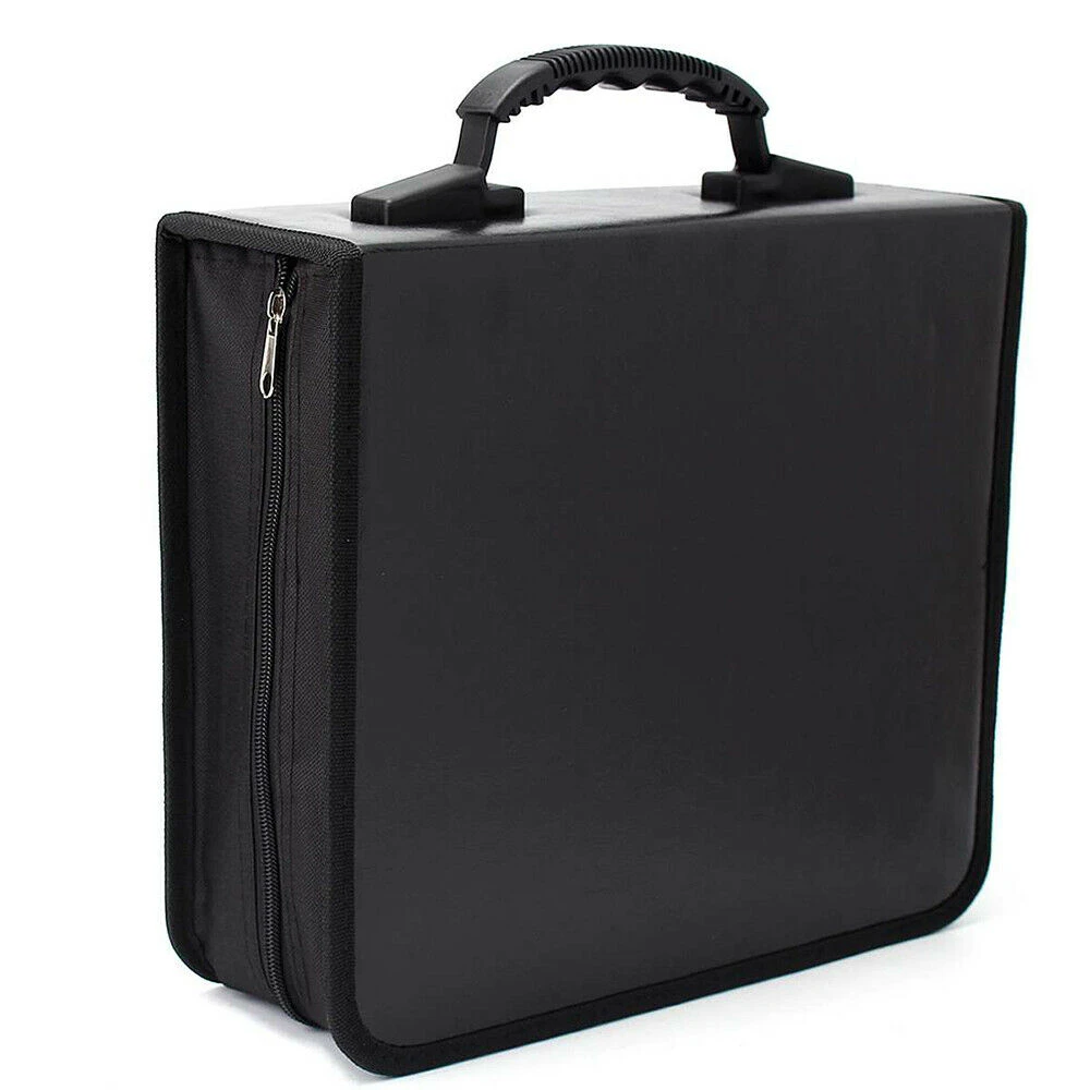 

400 Disc CD DVD Organizer Holder Storage Case Bag Wallet Album Media Video PU Leather Black