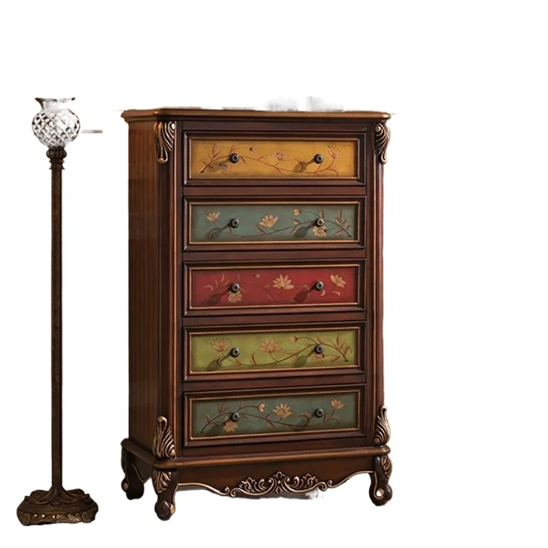 

Четырехпяти-шесть сундук в европейском стиле, подставки из массива дерева, шкафы для хранения и отделки окрашенной мебели.