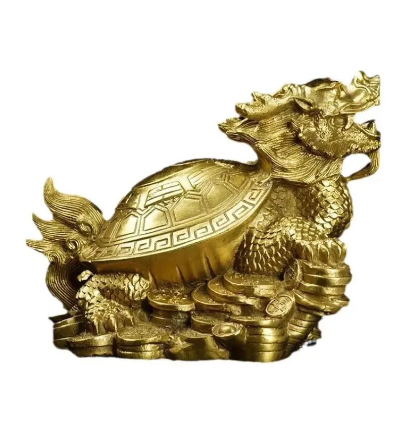 Bagua Dragon Turtle Brass Products Decorative Home Decor Office Desk Mascot Metal Crafts