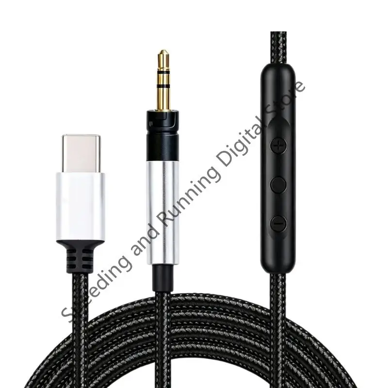 USB Type C to 2.5MM Headphone Cable Inline Control Cable Replacement For Sennheiser HD400 HD4.30 HD4.40 HD4.50
