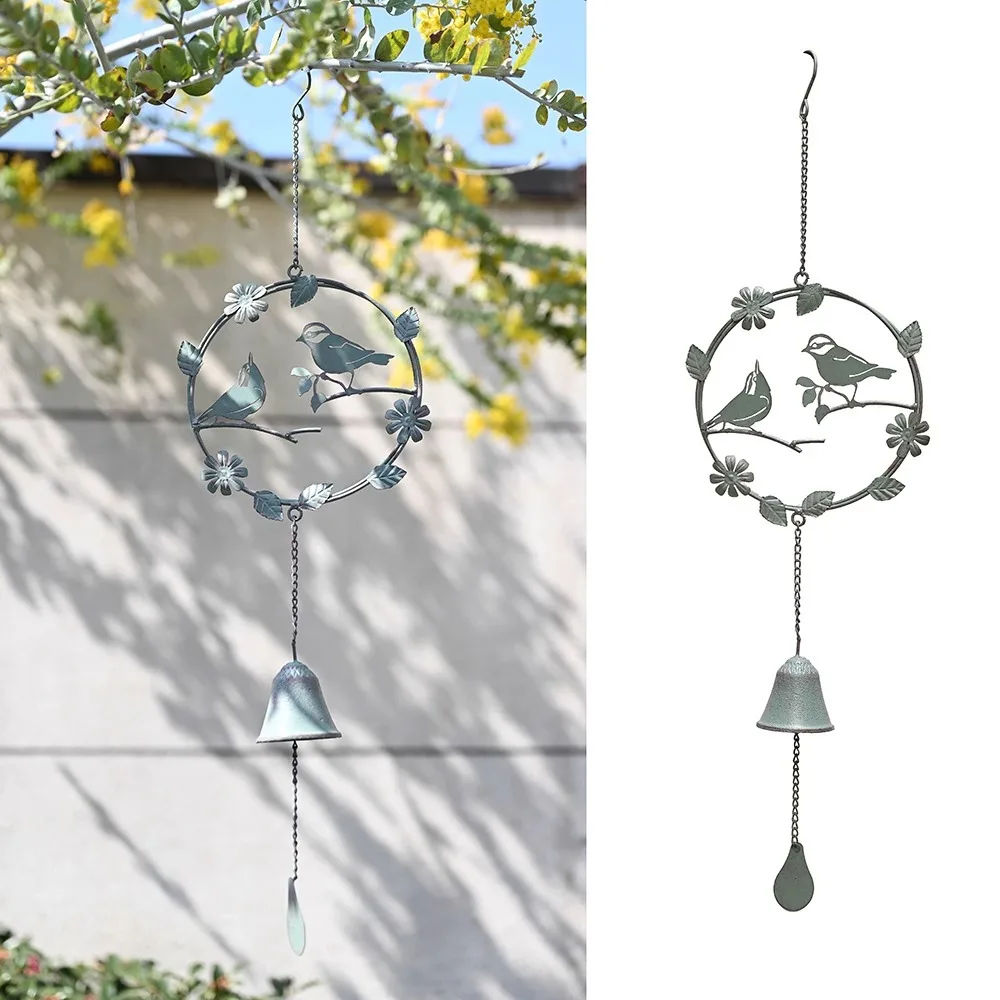 

Креативный ретро металлический цветок птица колокольчик кулон подвесной тип сельский открытый сад сад дома подвесное украшение