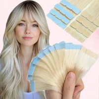 Mini cinta rubia en extensiones de cabello humano, doble cara, sin costuras, Natural, recta, negra, marrón, extensiones de cabello Ins, 10 unids/set