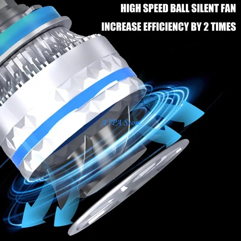 U13C Automotive Headlight Bulbs H11 H8 H9, 24000LM 2 Pack Aluminum Lights Bulb with Cooling Fins for Daily Driving