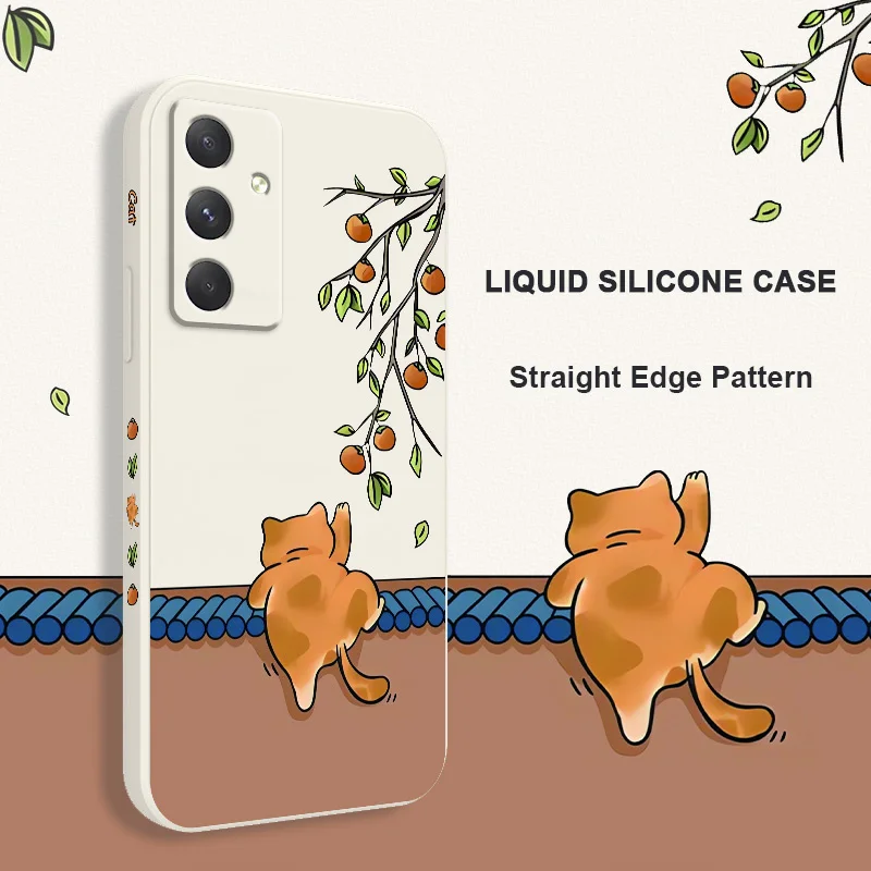 Little Orange Cat Phone Case For Samsung Galaxy A55 A35 A25 A15 A05 A05S A54 A34 A24 A14 A04 A04S A04E 4G 5G Cover