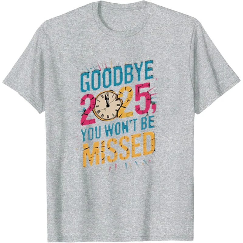 Retro Addio 2025 Tees 2025 Addio T-shirt Camicia vintage Divertenti magliette grafiche Modello divertente T-shirt Donna Tees Uomo Camicia