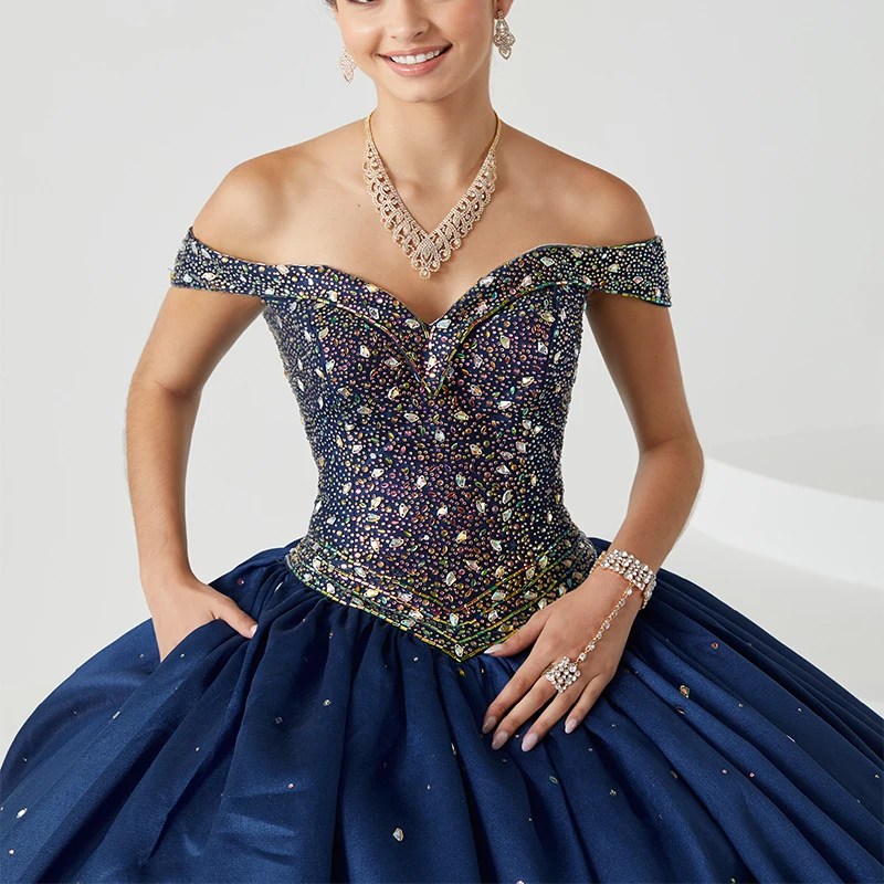 Robe de Quinceanera longue perlée chérie, robe de Rhen cristal de célébrité d'anniversaire, 15 ans, 2023