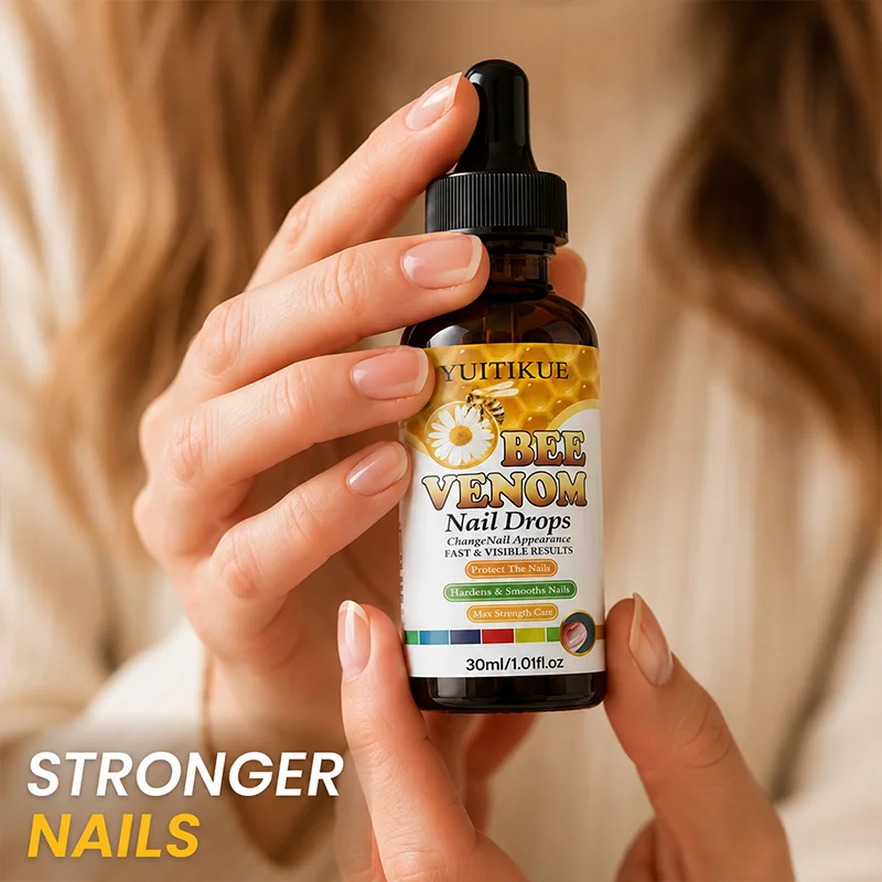 YUITIKUE Bee Venom Nail Care Liquid Fast Visible Result Strengthen Thin Brittle Nails Improve Rough Uneven Nail Surface