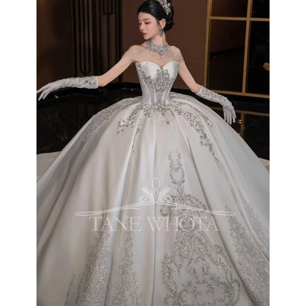 

Милое свадебное платье со съемной курткой, вышивкой бисером, расшитое блестками, бальное платье, гражданское платье Vestido De Boda по индивидуальному заказу