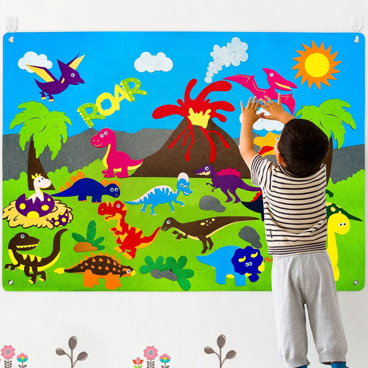 Zoom Tier Filz Geschichte Bord Montessori Frühen Lernen Spielzeug Themen Storytelling Flanell Spielzeug Interaktive Spiel Wand Hängen Geschenke – Detail 15