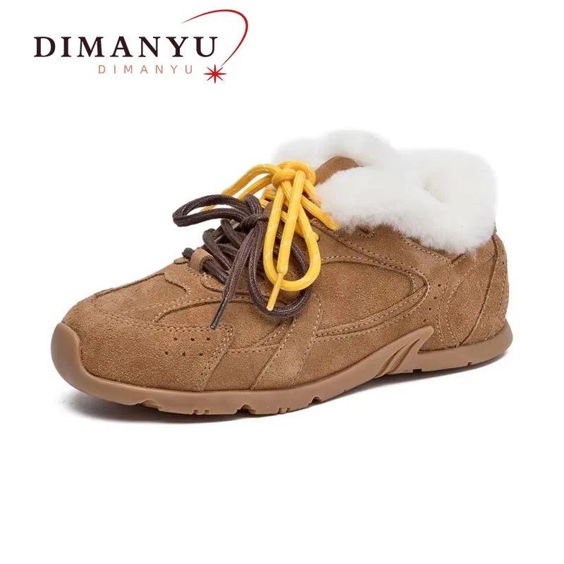 DIMANYU Women\'s Sneakers Genuine Leather 2026 New Flat Women\'s German Training Shoes Vintage Large Size Women\'s Winter Shoes