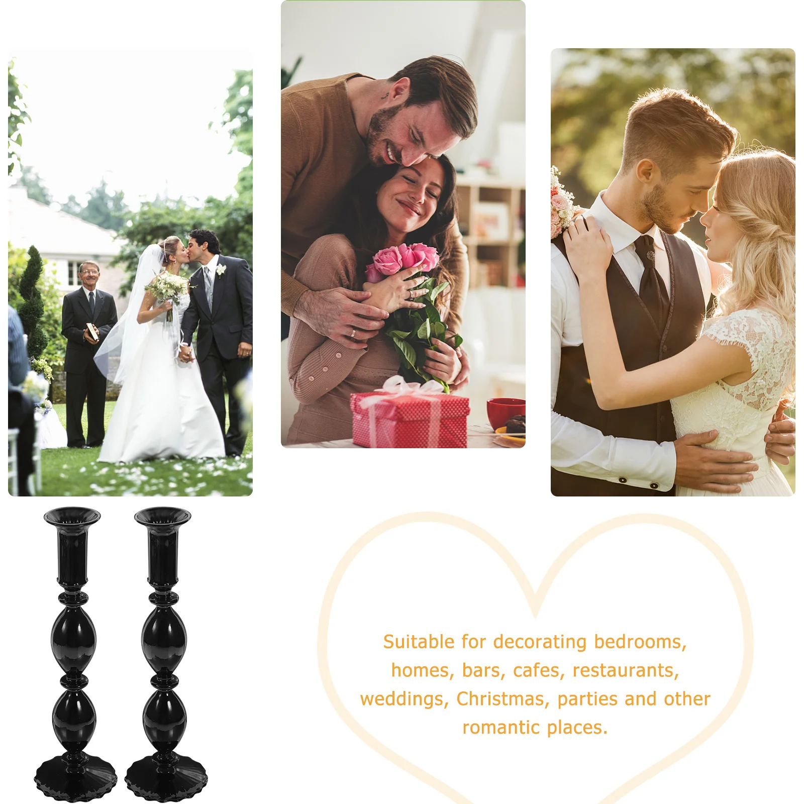 

2Pcs Glass Holders Tall Pillar Clear Decorative Candlestick Holders for Dining Room Wedding Party Table Decor