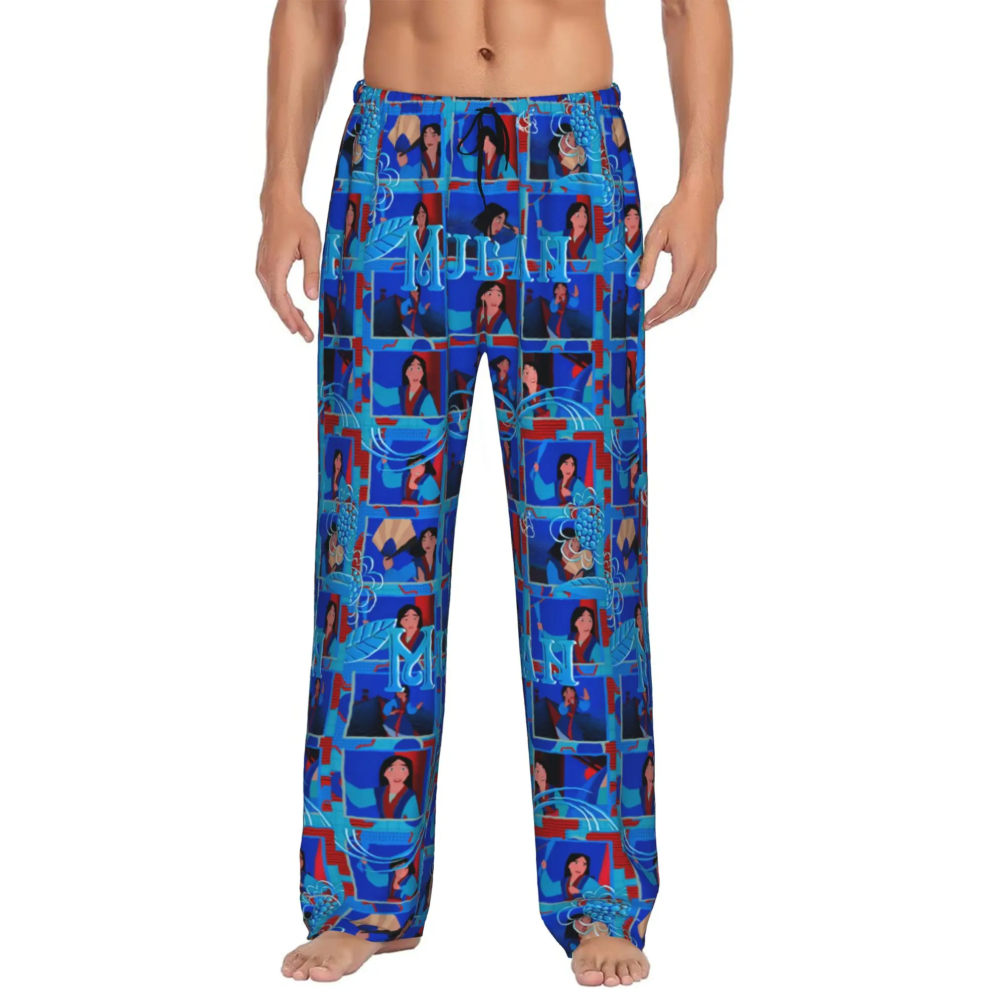 

Custom Printed Mulan Princess Pajama Pants Men Sleep Sleepwear Bottoms with Pockets