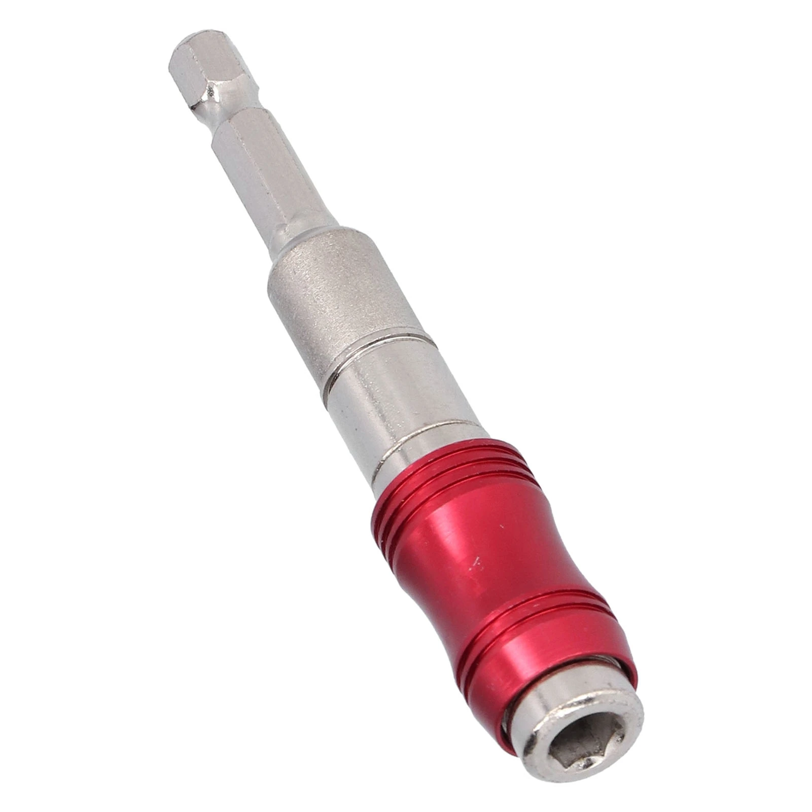 Hex Drill Bit Holder MultiAngle Extension Rod Universal Hand Operated Tools 1/4in(Red Silver )