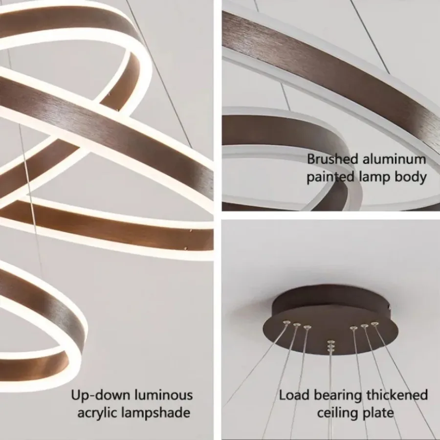 Plafonnier LED suspendu au design moderne simpliste, éclairage d'intérieur, luminaire décoratif de plafond, idéal pour une salle à manger, un salon ou une chambre à coucher