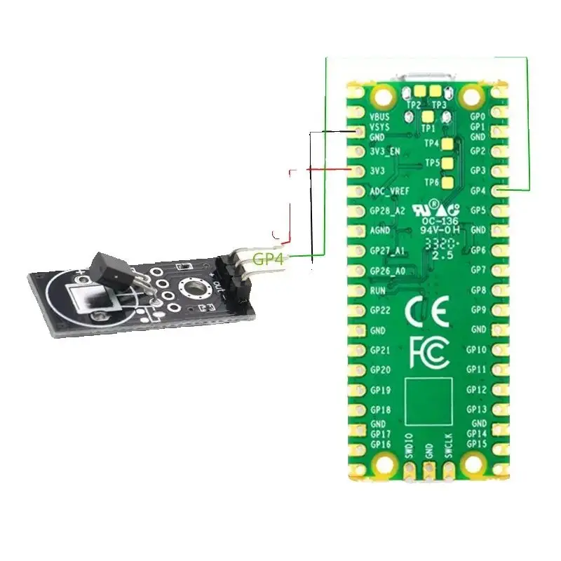 DS-18B20 temperature sensor, single bus digital module/18B20 temperature measurement module provides routines
