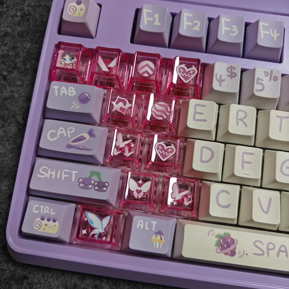 Valorant Skill Keycap 11key PC Custom Jett Clove Translucent Keyboard Cap Cherry Profile Gaming KeyCap for Mechanical Keyboard