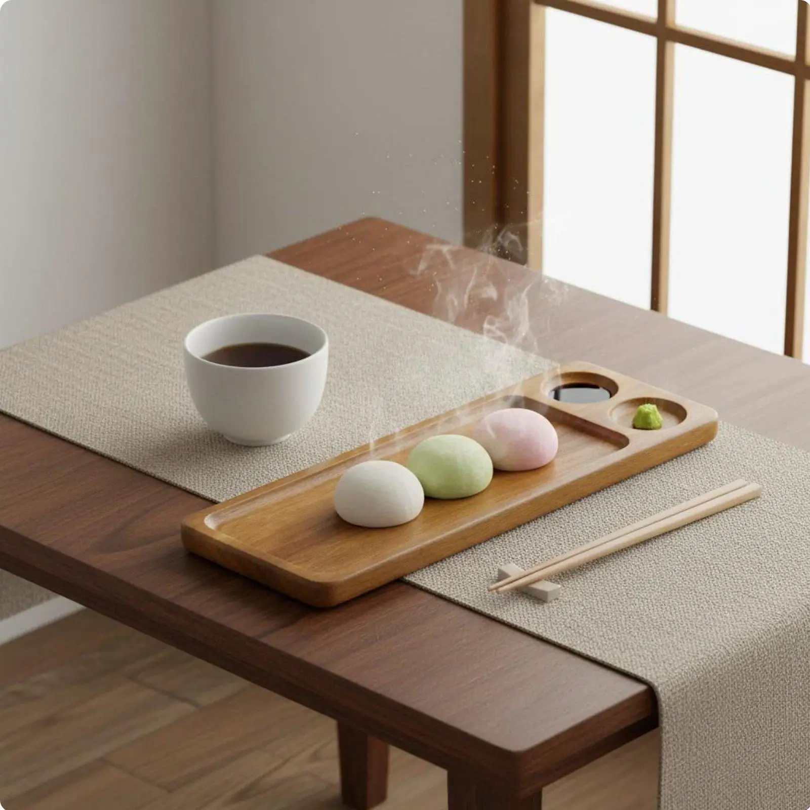 Rectangular Serving Tray Acacia Wood Tea Tray with Cup Holder Pretty Tray for Snacks Desserts and Cafe Serving Needs