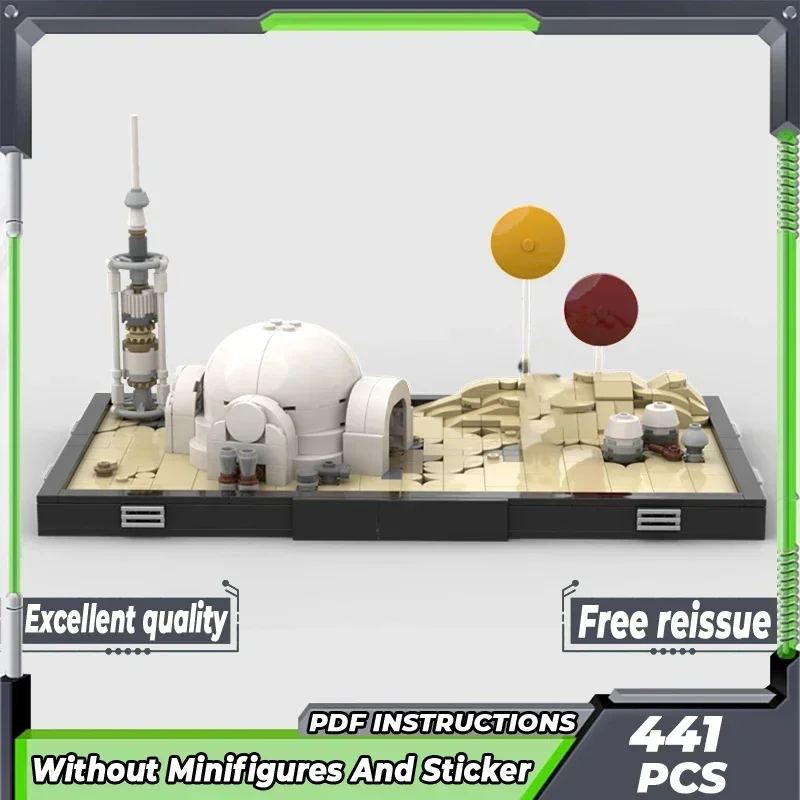 Star Film Modell Moc Bausteine Binäre Sonnenuntergang Wüste Diorama Technologie Modulare Blöcke Geschenk Weihnachten Spielzeug DIY Sets Montage