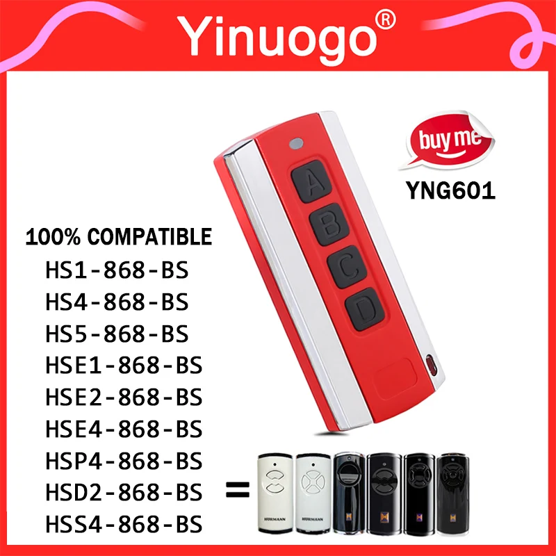 Imagem -01 - Controle Remoto de Porta de Garagem para Série Hormann bs Compatível com Hormann Hs1 Hs4 Hs5 Hsp4 Hsd2 Hse2 Hse4 Hse5 Hse1 868mhz controle remoto de porta de garagem para serie hormann bs compativel com hormann hs1 hs4 hs5 hsp4 hsd2 hse2 hse4 hse5 hse1 868mhz 01