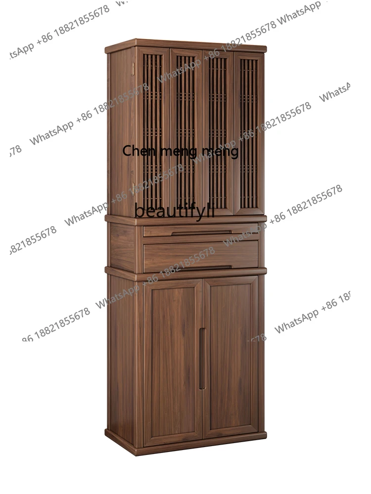 

X Chinese black walnut vertical cabinet household Buddhist hall Buddhist cabinet with door God of Wealth cabinet