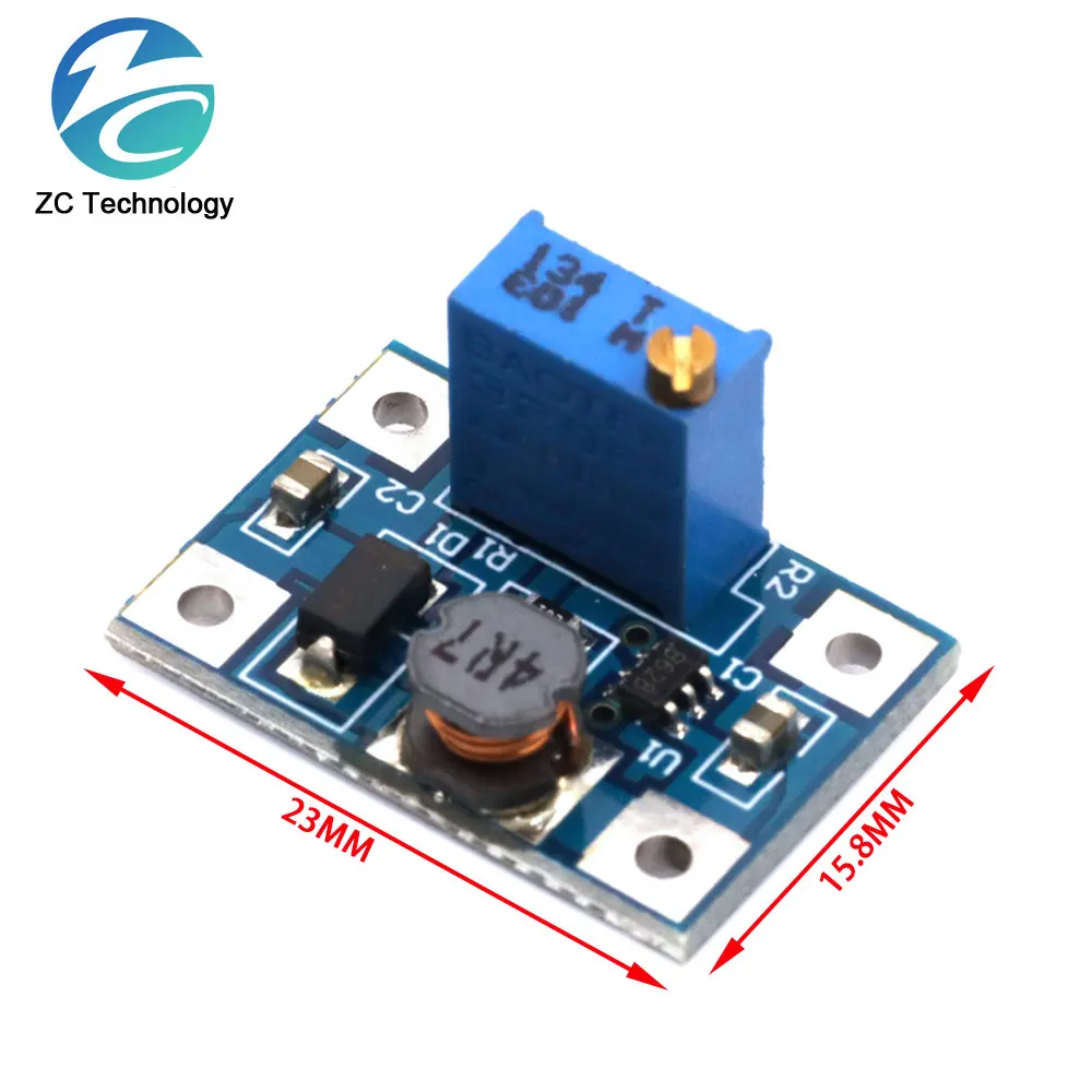 2-24V to 2-28V 2A DC-DC SX1308 Step-UP Adjustable Power Module Step Up Boost Converter for DIY Kit