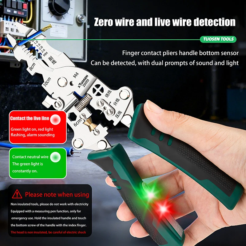 Multi Functional Foldable Wire Stripping Pliers Cable Cutter Stripper Pliers Electrician Hand Tool For Wires Cutting Crimping