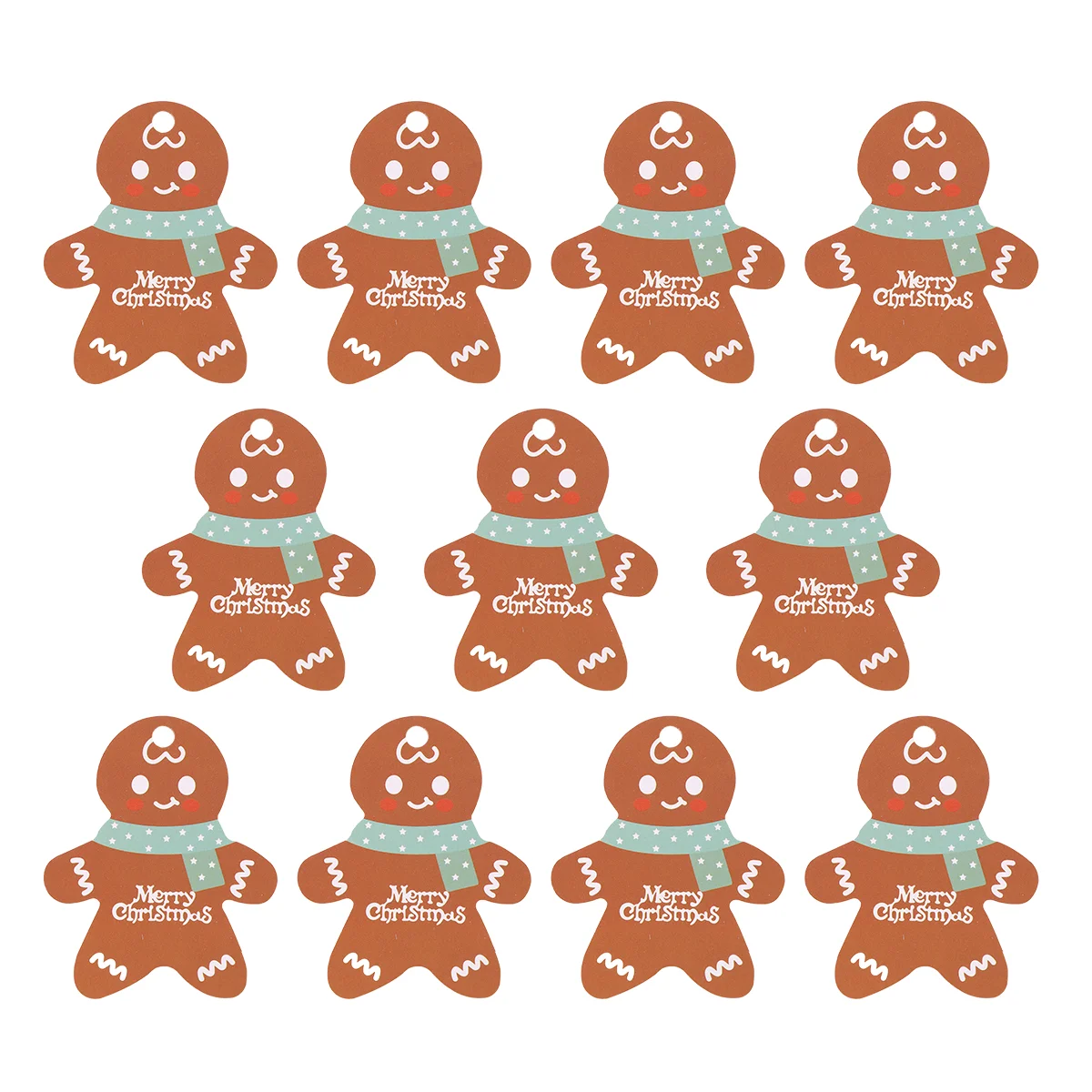 

50 PCS Christmas Gift Tags Hanging Gingerbread Xmas Present Labels Indoor Decorations