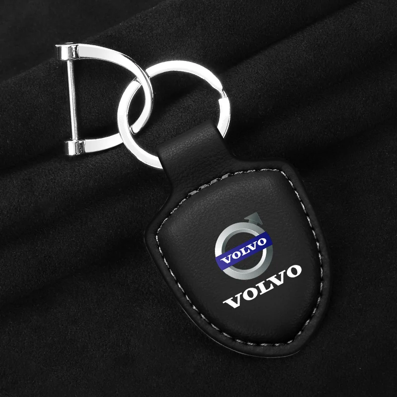 Leather Car Keychain Key Ring Pendant Lanyard Gifts For Volvo R Design XC90 XC60 S60 V40 XC40 V60 S40 XC70 C30 C40 S70 Accessory