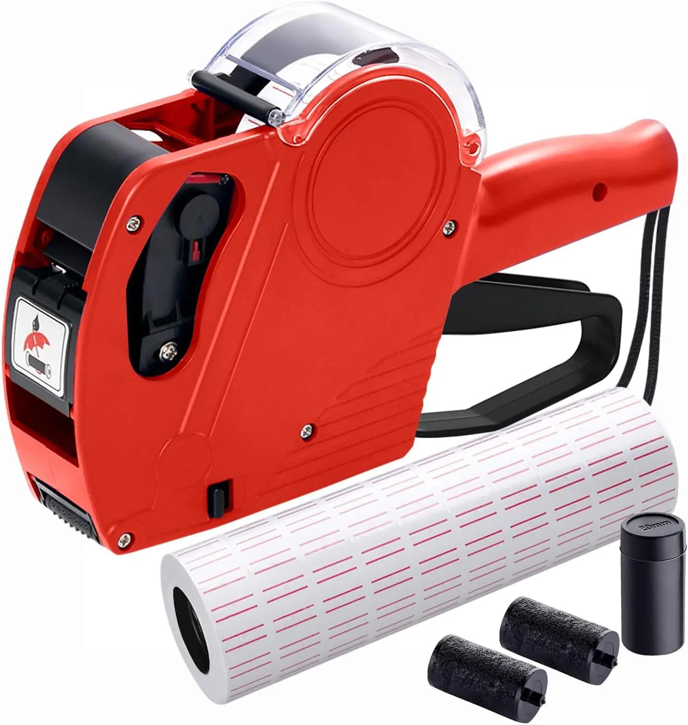 

8 Digit Pricing Tag Gun with 5150 Labels & 3 Extra Inks, Retail Price Labeler for Grocery Store, Food (Red)