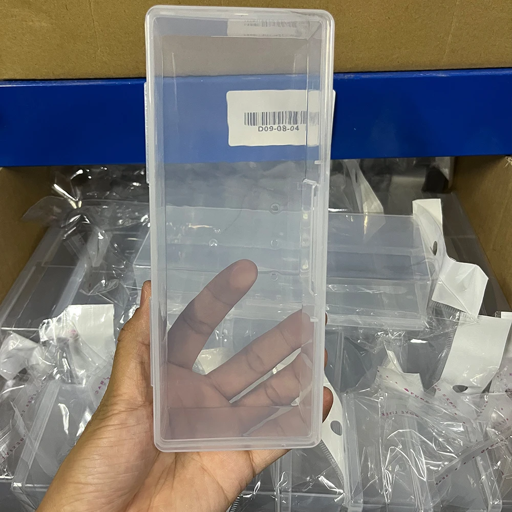 Caja de almacenamiento para manicura, organizador de herramientas de plástico rectangular, color rosa, transparente, para pinzas, cortaúñas, bolígrafos y cepillos, 1 unidad