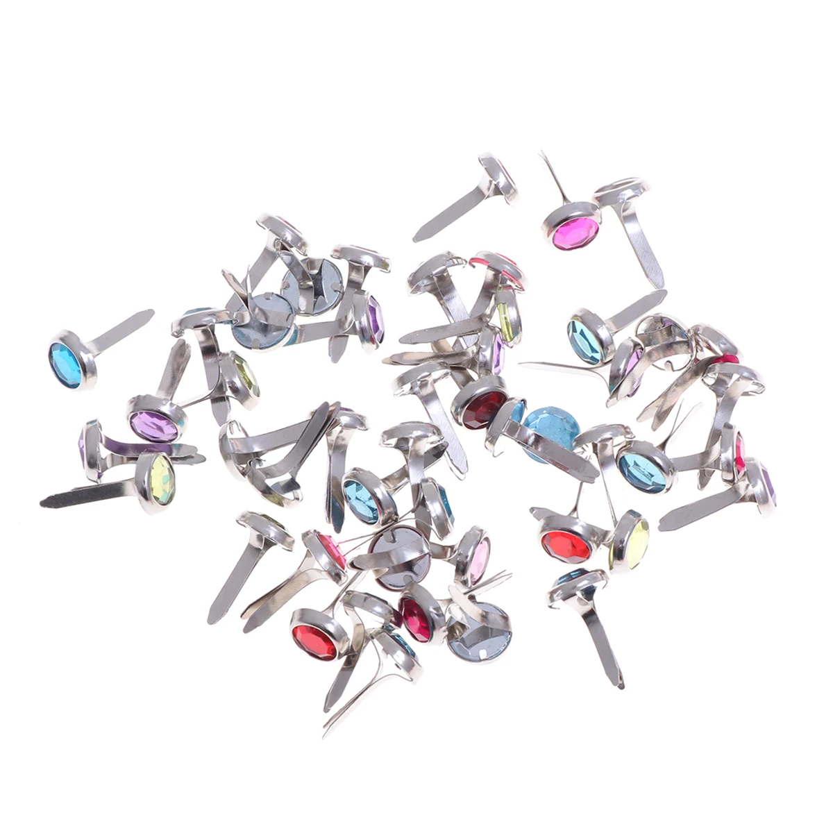 

50pcs Decorative Studs Brads Fasteners Mini Craft Scrapbooking Metal Round Different Colors Long Life No Fading Paper Crafts