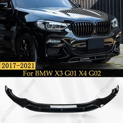 Front Bumper Lip Splitter Spoiler Diffuser For BMW X3 G01 & X4 G02 M Sport 2017-2021 4PCS CAR Bumper Guard Protector Cover Kits