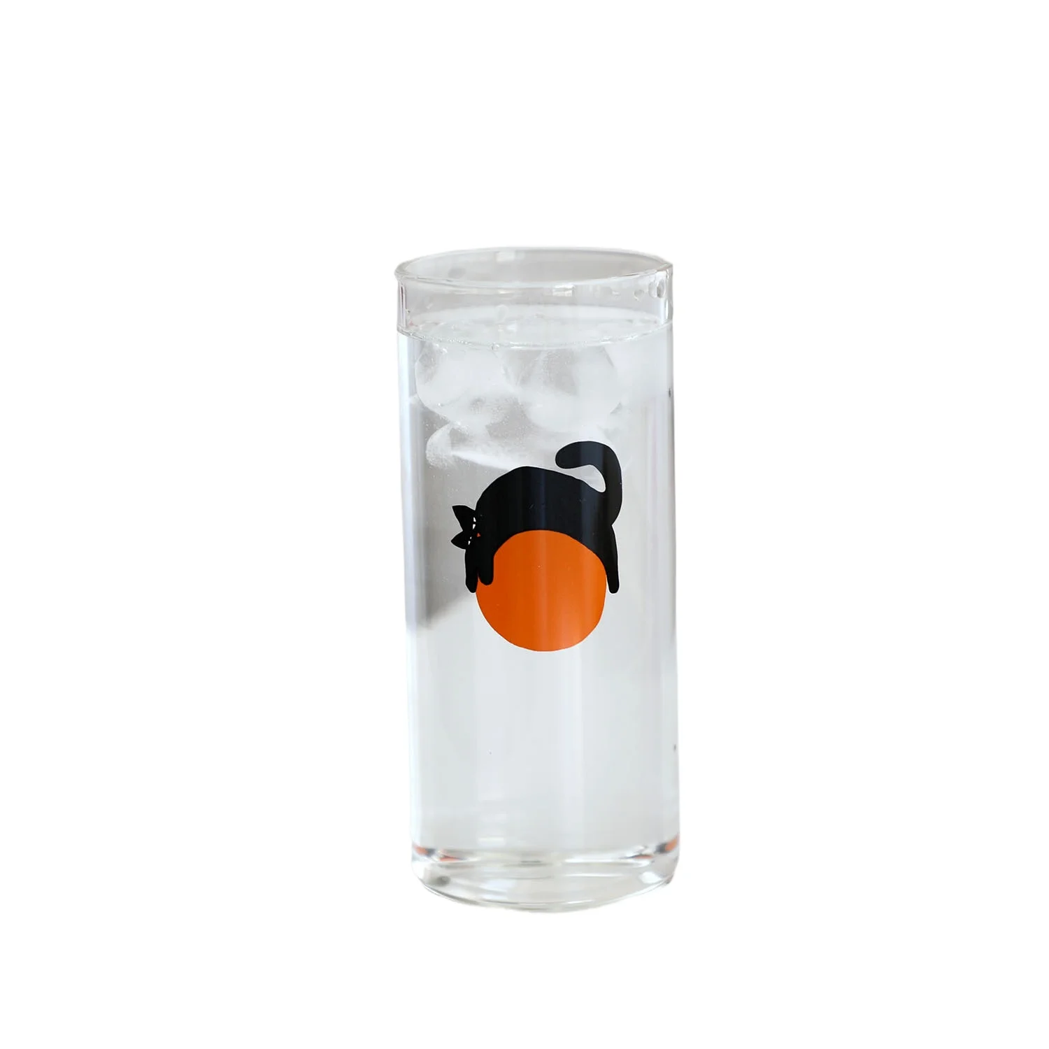 Thick Bottom Straight Glass Cup Creative Lazy Cat Beer Mug Cute Flower Tree Milk Cup Transparent Handy Drinking Glass Daily Use
