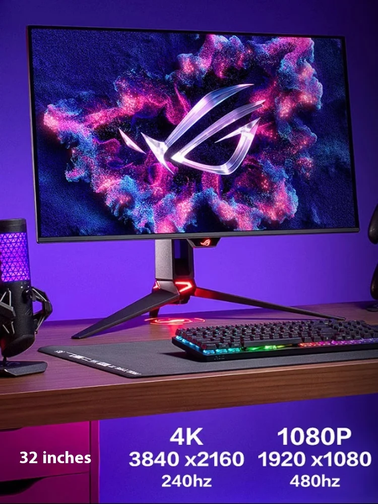 NUOVO ROG PG32UCDP Monitor da 31,5 pollici Dual Mode 4K 240Hz 480Hz Desktop Laptop Schermo IPS personalizzato 1080P PC Gaming Monitor OLED