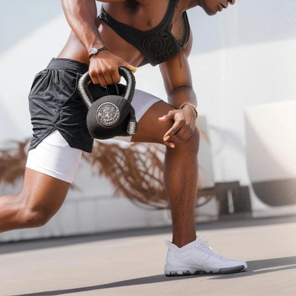 Pantalones cortos 2 en 1 para hombre, Shorts atléticos con bolsillos, forro de compresión, secado rápido, elásticos, gráficos de Anime