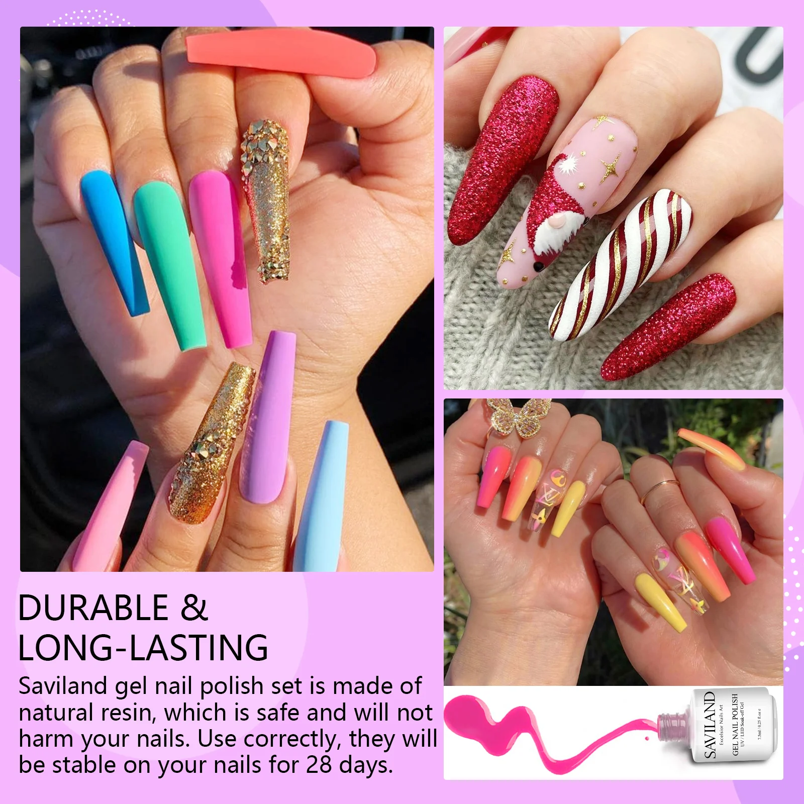 مجموعة طلاء أظافر جل من Saviland ، طلاء أظافر نيون ، مجموعة من 30 لونًا ، طبقة أساسية وطبقة علوية ، لتصميم فن الأظافر ، 33 ~ #3
