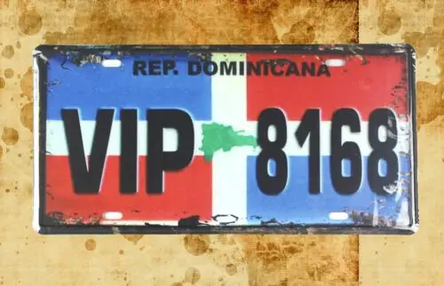 swirl metal wall decor VIP 8168 Rep Domincana tin sign car plate