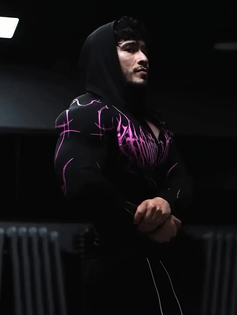 تي شيرت رياضي بغطاء للرأس وأكمام طويلة للخريف للجنسين للزوجين رياضي للياقة البدنية تصميم نمط شخصي بأكمام طويلة #5