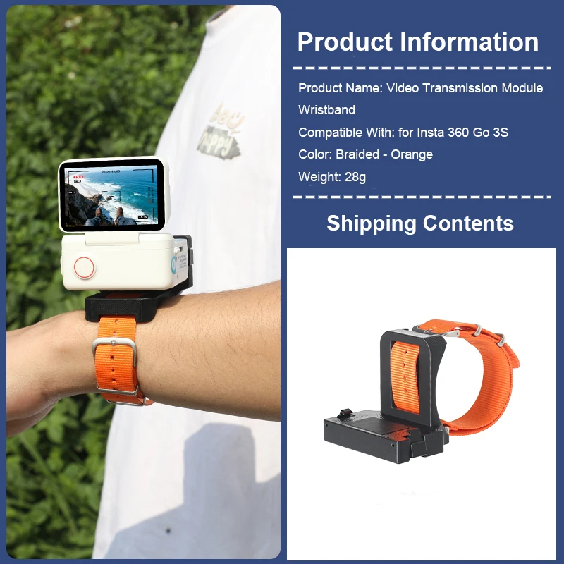 

Hand Wrist Band Strap for Insta360 Go 3S Sports Camera Mount Adjustable Wristband Camera Accessories