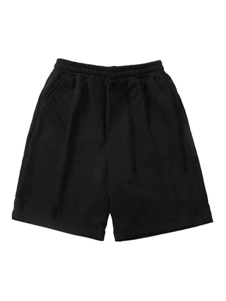 

Trendy Loose Solid Color Wide Leg Cropped Shorts for Men in Summer Wearing American Black Straight Leg Sports Shorts