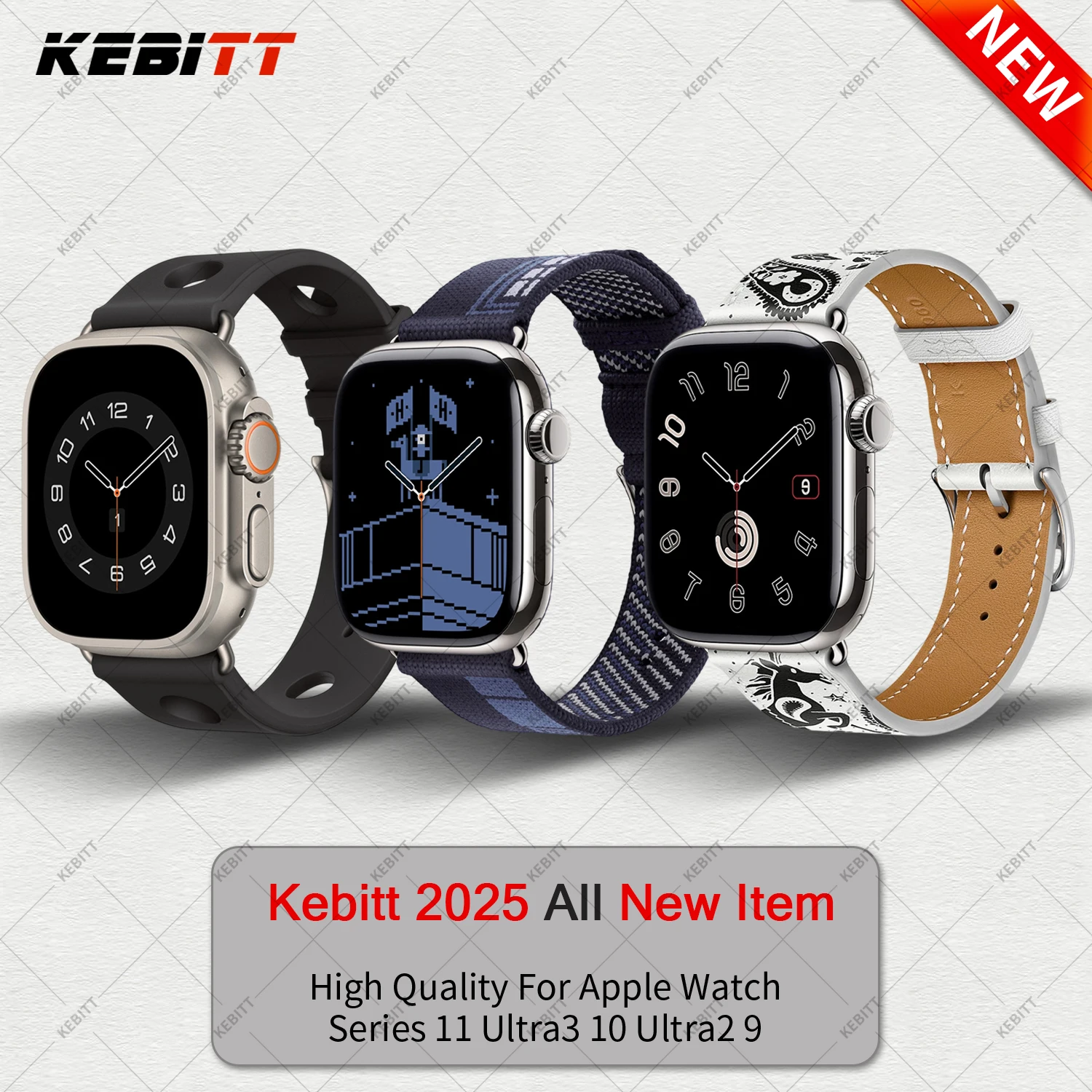 جديد Kebitt 2025 جولة واحدة Iwatch العصابات لساعة أبل الترا 3 2 سلسلة 11 10 9 8 7 6 5 حزام الغوص 46 مللي متر 45 49 مللي متر