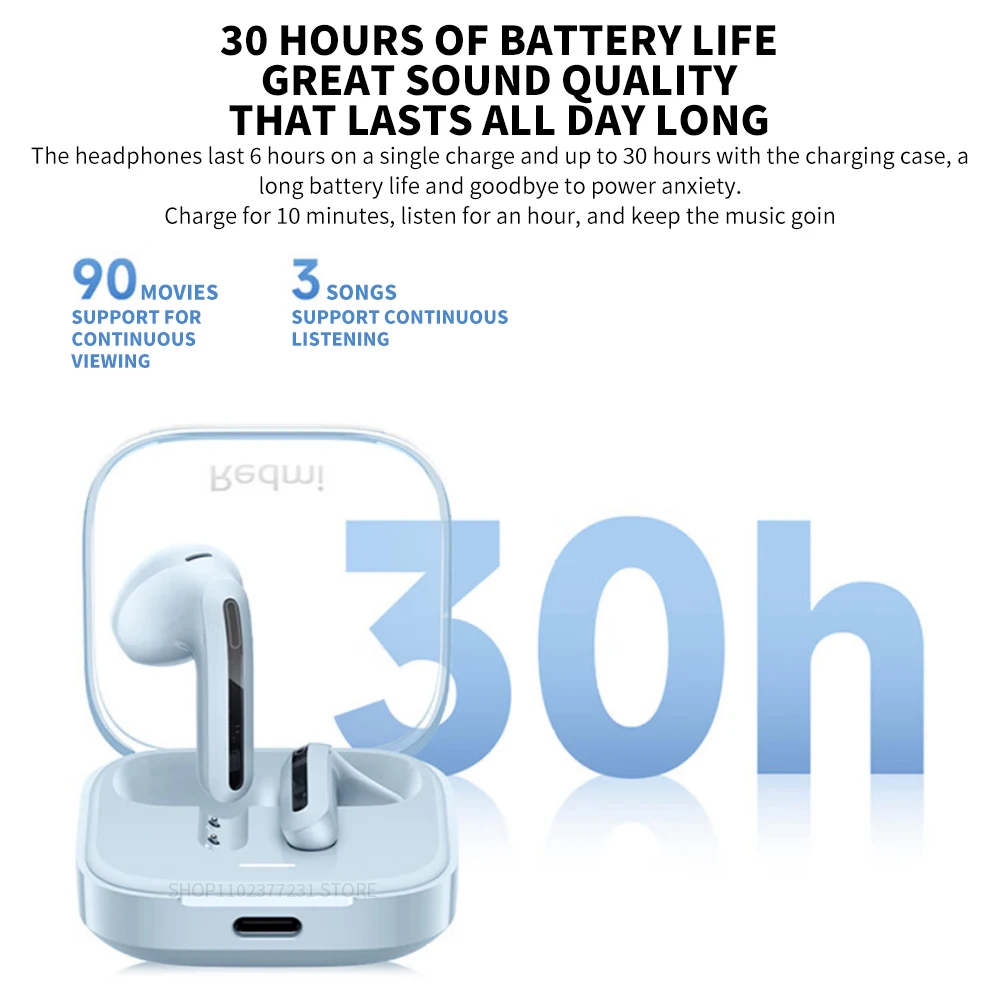 جديد Xiaomi Redmi Buds 6 Vitality Edition بلوتوث 5.4 الحد من الضوضاء سماعة 30H عمر البطارية 5 أوضاع ضبط سماعة رأس لاسلكية