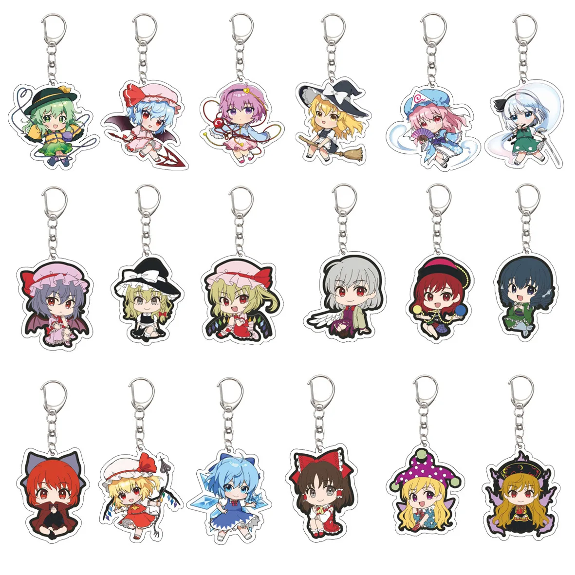 Touhou Project ‌   Productos de Anime, Regalos para Chicas, Llaveros, Colgantes para Bolsos, Recuerdos, Joyería Creativa, Productos Versión Q