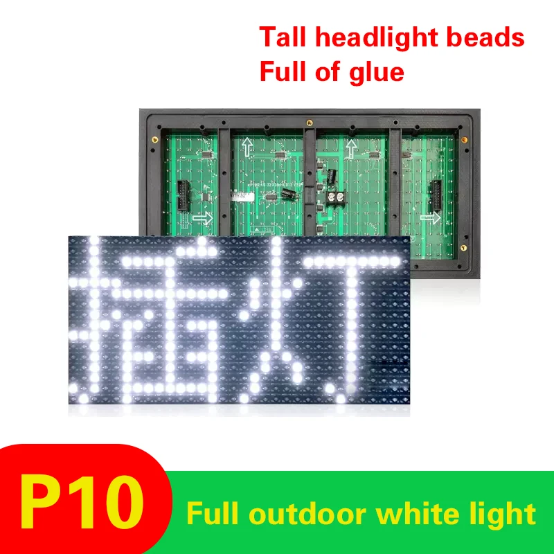 

P10 full outdoor white light plug-in lamp led display billboard, electronic screen, scrolling screen, high-brightness unit board