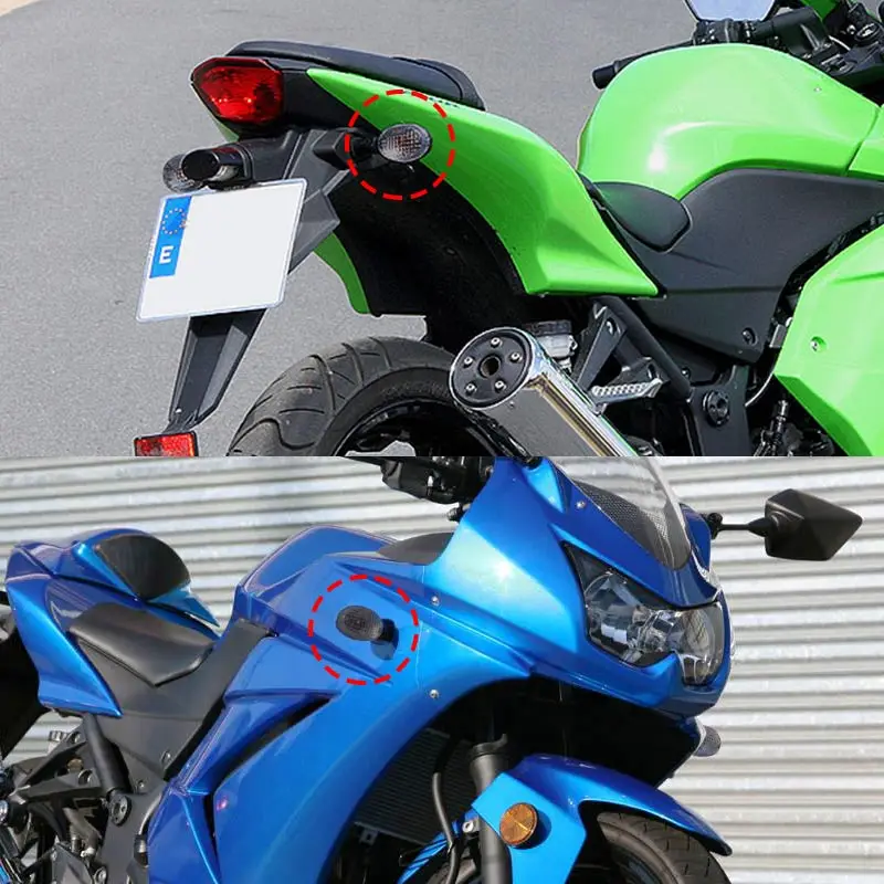 الجبهة الخلفية دراجة نارية بدوره أضواء الإشارة المتعري لمبة لكاواساكي نينجا 250R KLX 125 150 250 KLX150L KLX250S VN 650 فولكان S #6