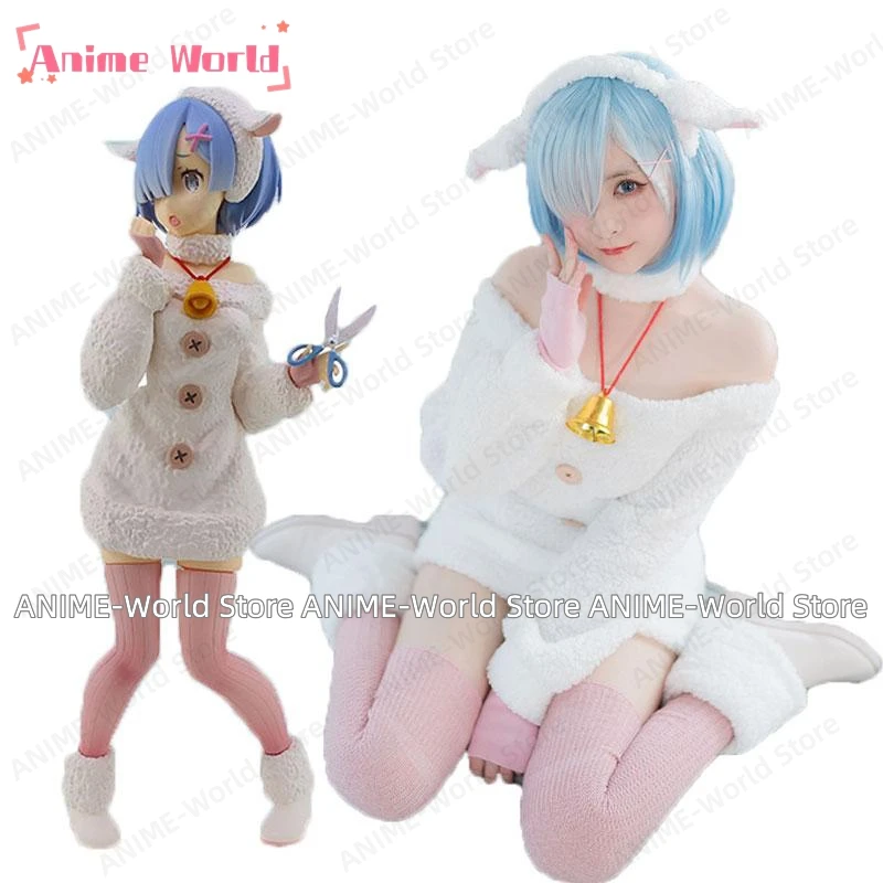 《Custom size》Anime Re Zero-Starting life in another World Rem Sheep Cosplay Costume