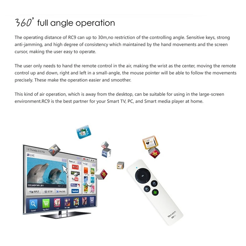 Clicker per presentazioni con telecomando wireless Measy 2.4G per PC Smart TV Android TV Box HTPC