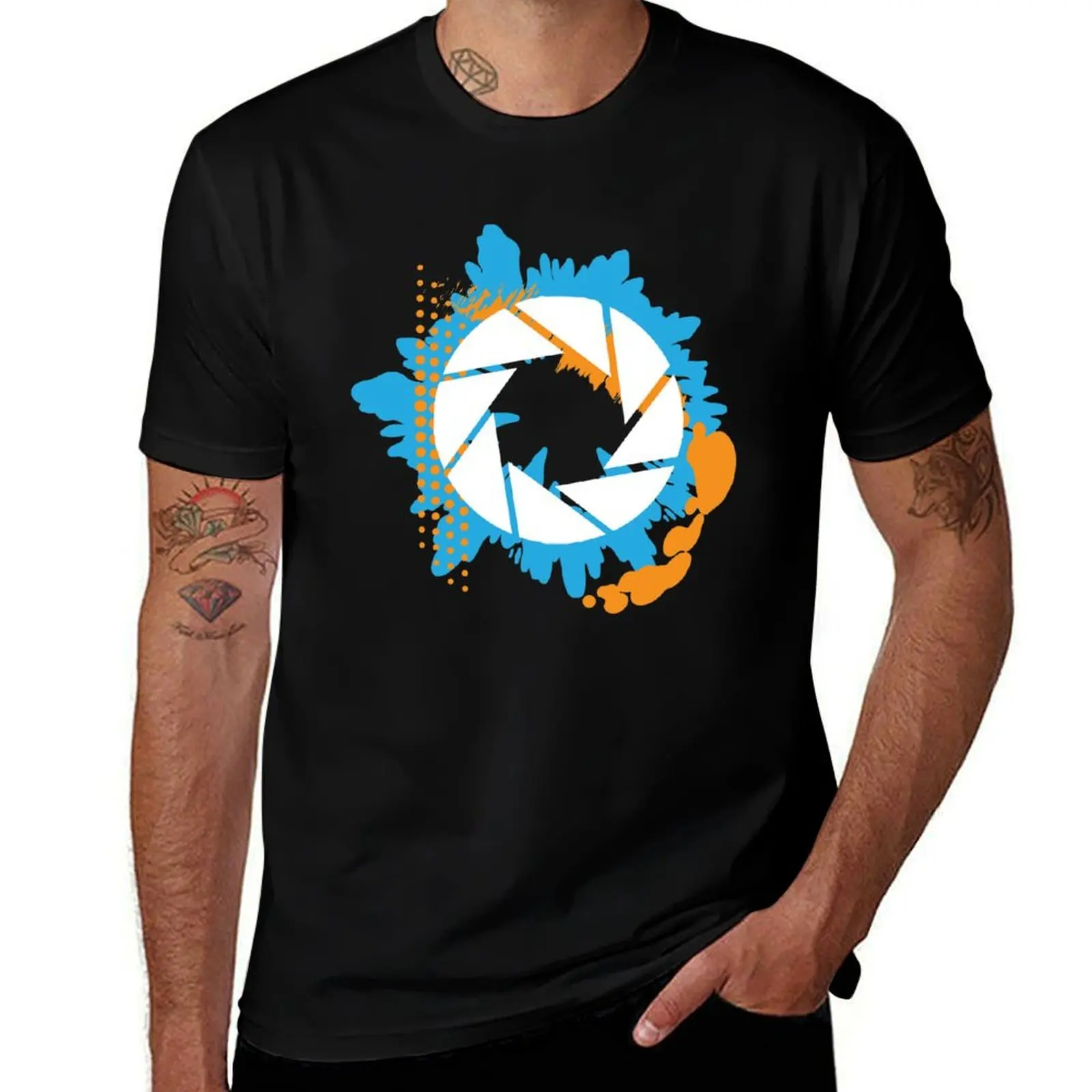 Portal - Abstract Aperture Logo T-Shirt Large Size Loose Casual Tee T-Shirt