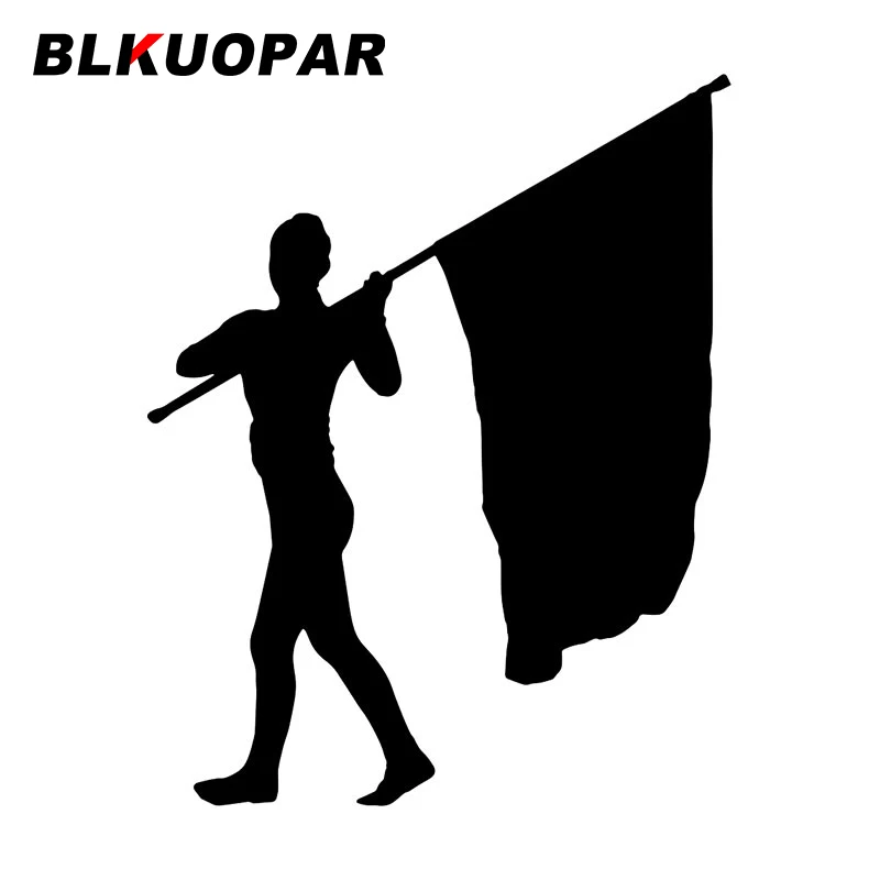 BLKUOPAR Color Guard With Flag Behind Car Sticker Scratch-proof Creative Original Decals Sunscreen Waterproof Funny Car Styling