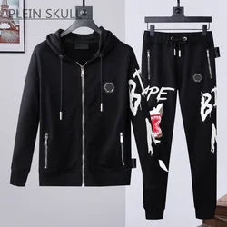 Plein Skull Hip Hop Luxury Suit Shark Pattern Spring and Autumn Coat Panth Men's Outdoor Casual Punk Gothic Luxury Brand Suit